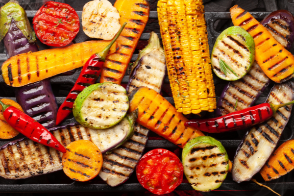 Tomatoes, Corn, and Zucchini on the grill