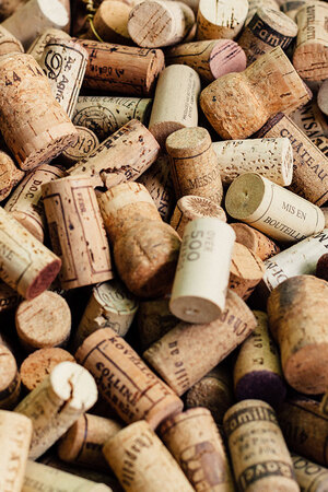a pile of wine bottle corks