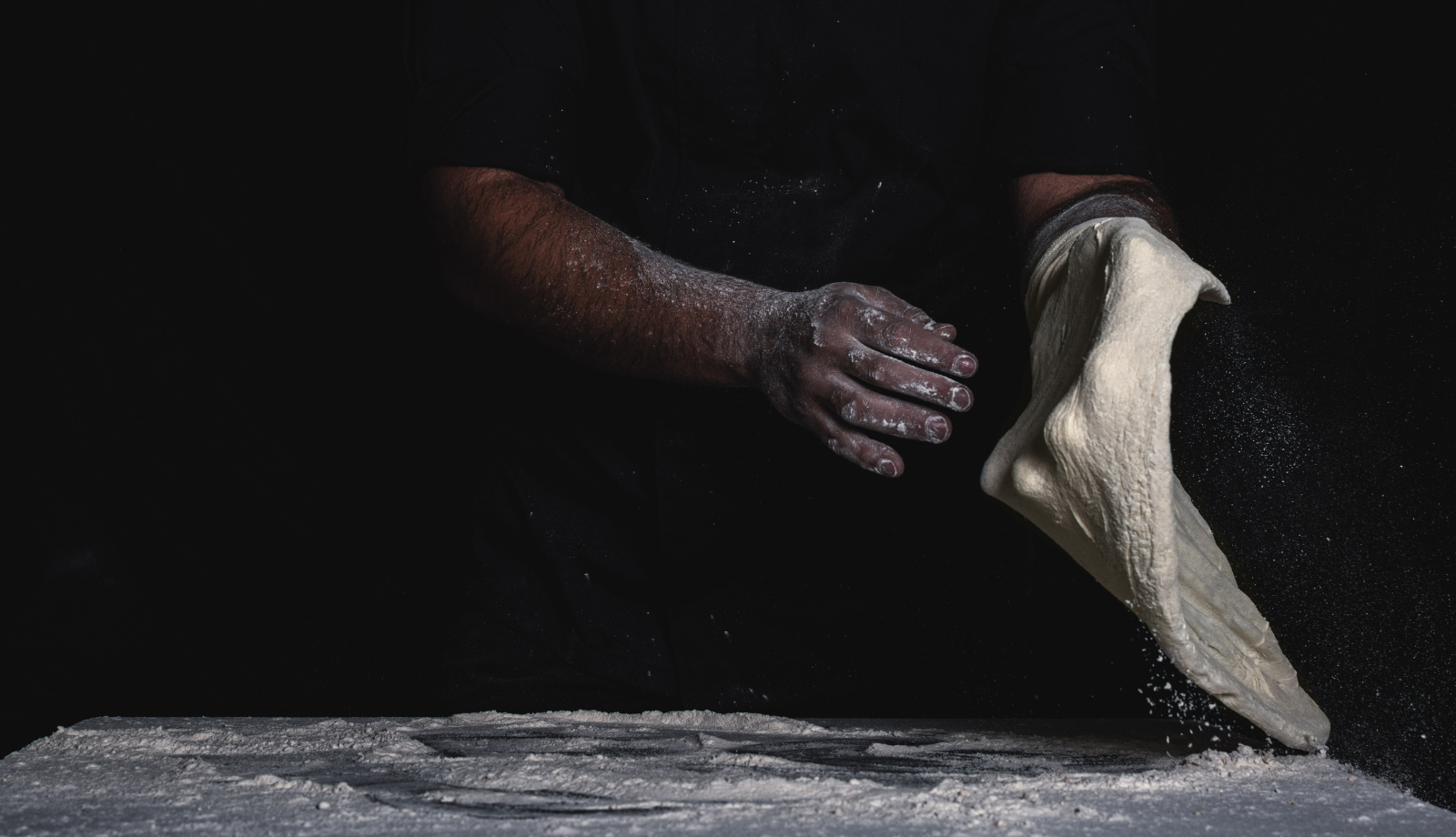 Man Making Pizza Dough