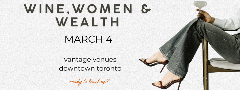 A woman in heels, her legs over the arm of a chair, cocktail in hand